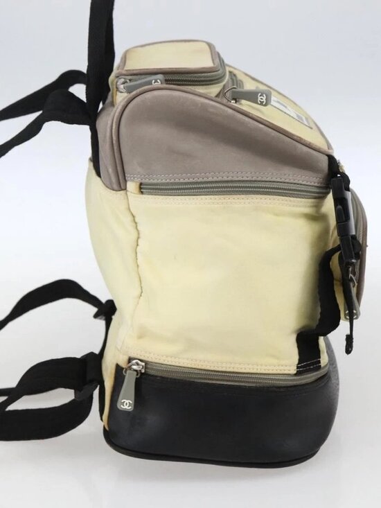 CHANEL Backpack Nylon Silver White main image 11